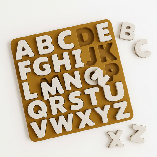 Alfabet puzzel groot in beeld